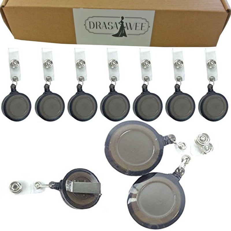 50 Pcs Per Pack New ID Badge Holder Reel Retractable Key Clip Wholesale Price Black